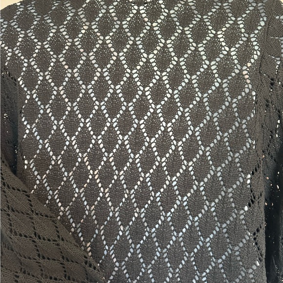 Lane Bryant plus size Lacy Cardigan. Black. Size 22/24. Open Front. Long Sleeve. - Picture 3 of 9